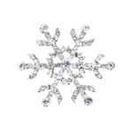 Silver Snowflake Pin with Clear Rhinestones Silver Snowflake Pin with Clear Rhinestones